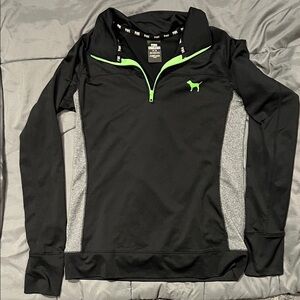 Victoria's Secret Pink and Black Pullover with Green Accents